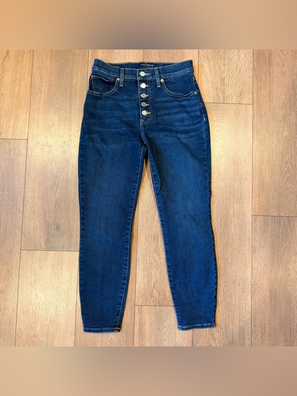💙 Lucky Brand Bridgette High Rise Skinny Jeans 6/28 Dark Wash Button Fly